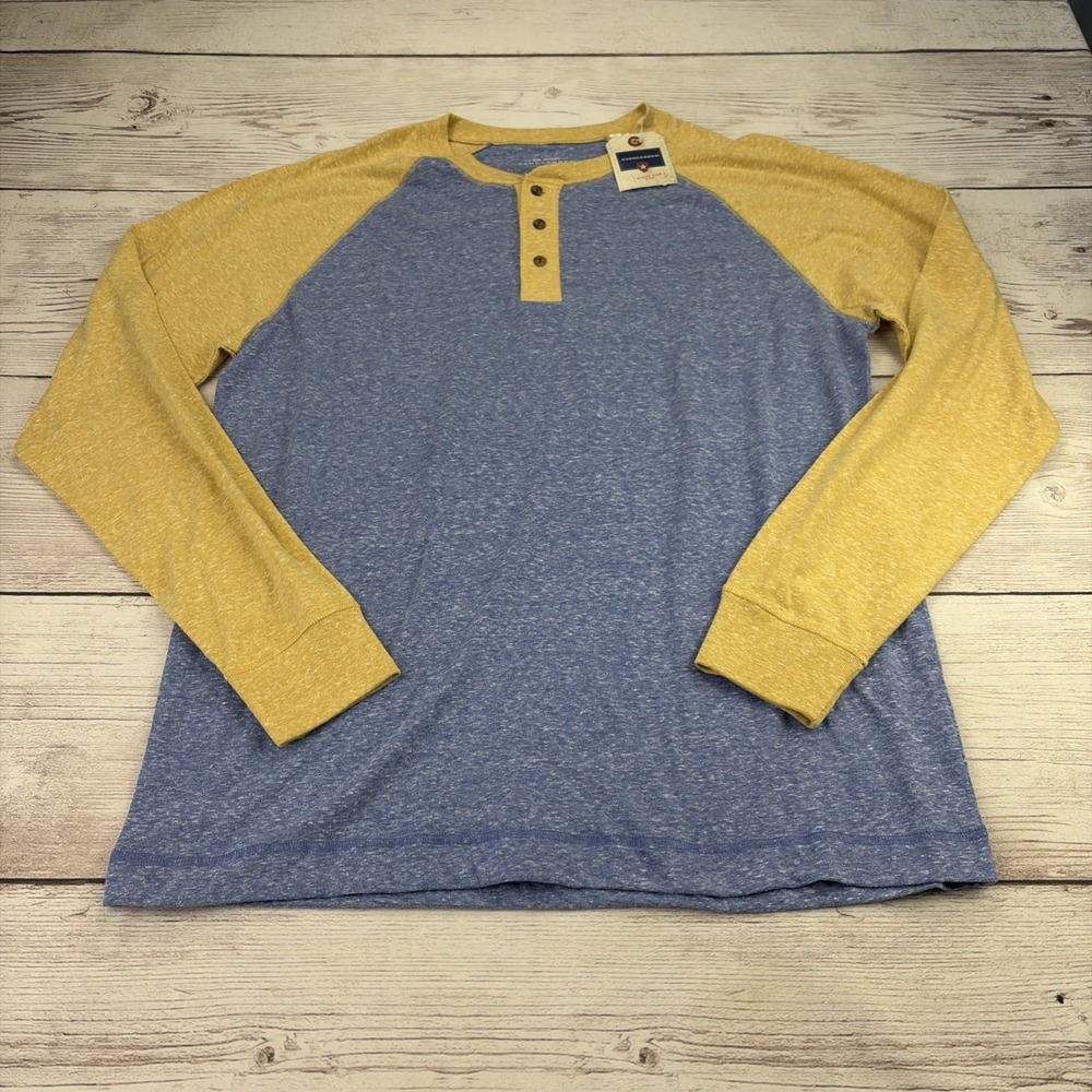 New Saddlebred Born Southern Men's L Yellow Blue Long Sleeve Shirt Buttons